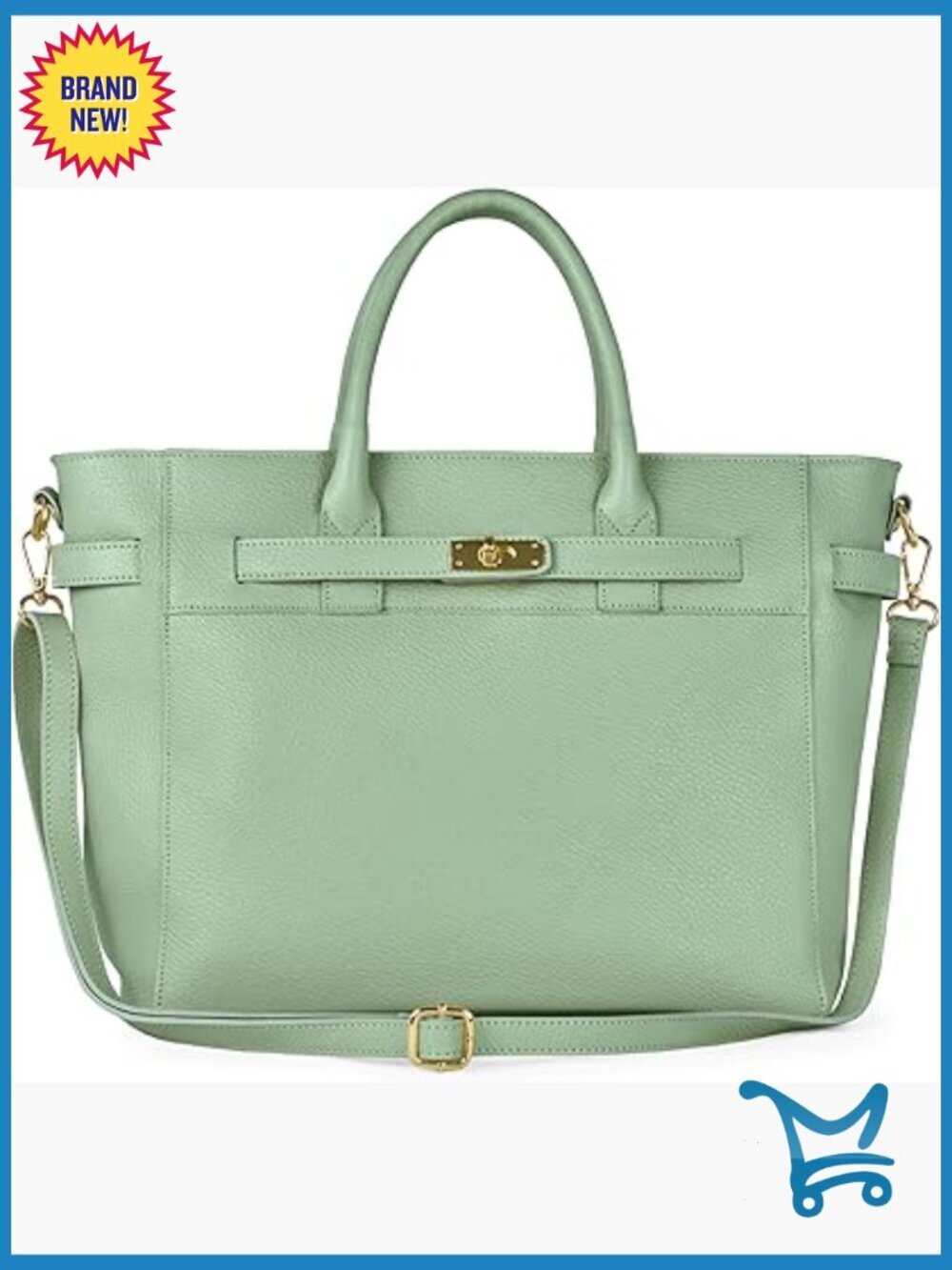 Medium Top Handle Satchel Purse with Crossbody Strap, Genuine Leather